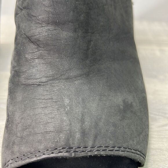 Franco Sarto Black Suede Open toe heeled booties size 9.5 - Picture 3 of 12